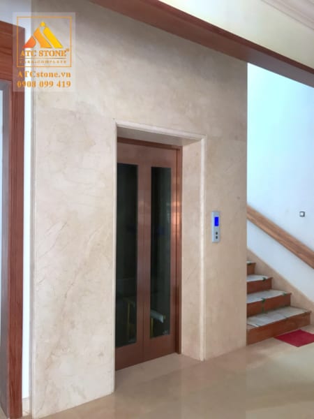 Đá rosalight ốp thang máy