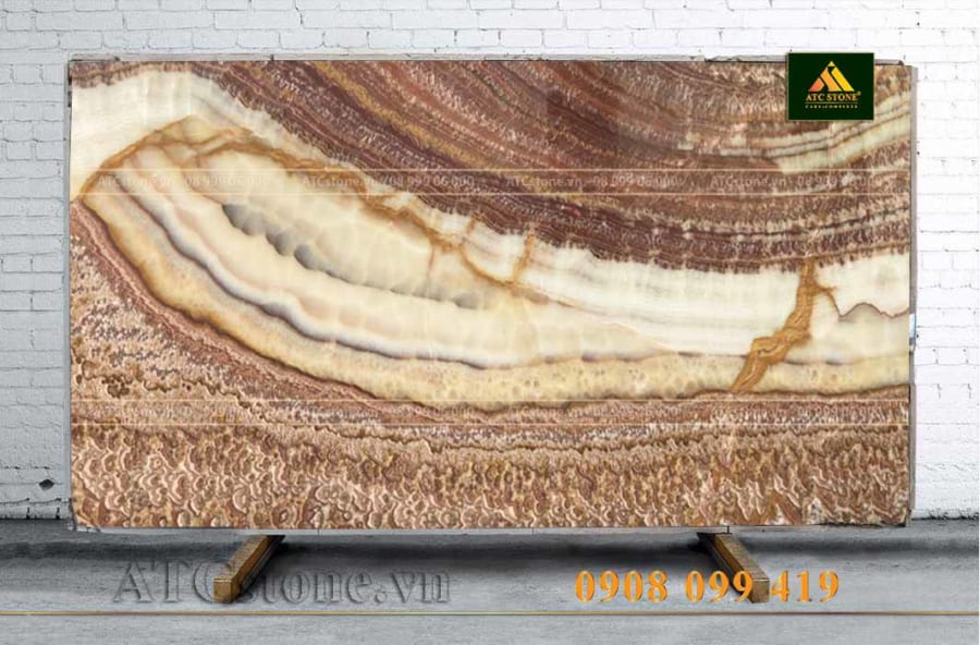 ĐÁ ONYX BROWN FLAME