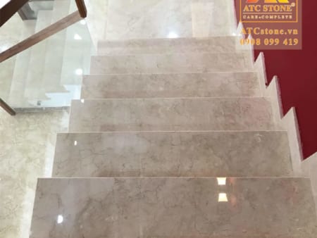 Đá rosalight ốp cầu thang bộ, đá rosa light