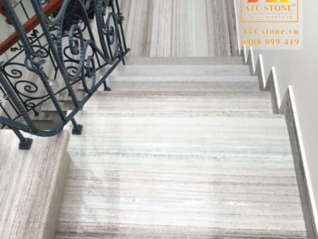 Đá vân gỗ ốp cầu thang